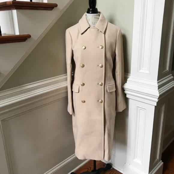 NWT JCrew Warwick Top Coat Jacket Womens 10 Beige Italian Stadium Cloth Wool - Picture 3 of 12